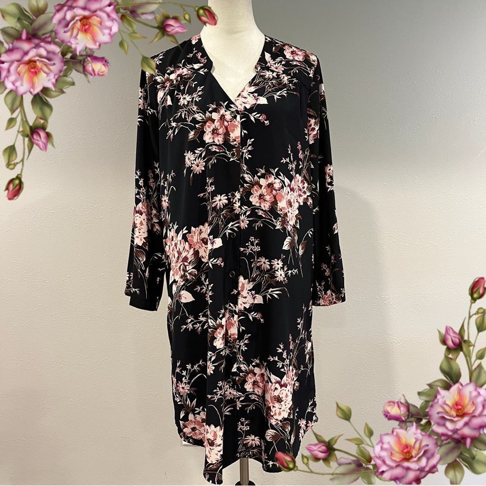 41 Hawthorn Floral long sleeve loose fit dress‎ size large